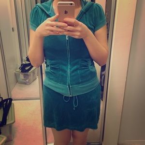 Juicy terry cloth skirt in teal